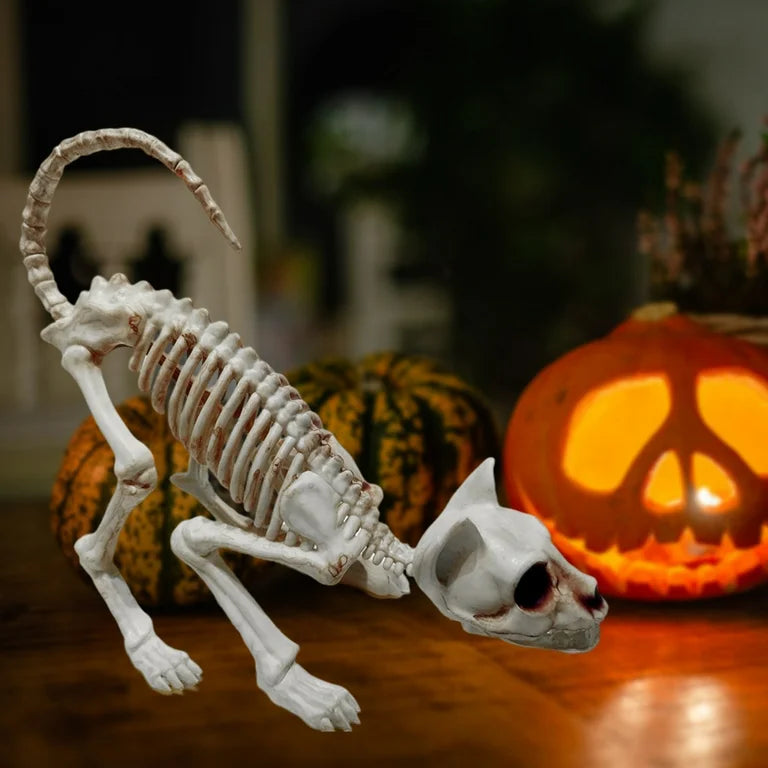 Fake Animal Skeleton Model Halloween Decor Dog Bat Spider Scorpion Cat Skeleton Scary Pendant Props Haunted House Accessories